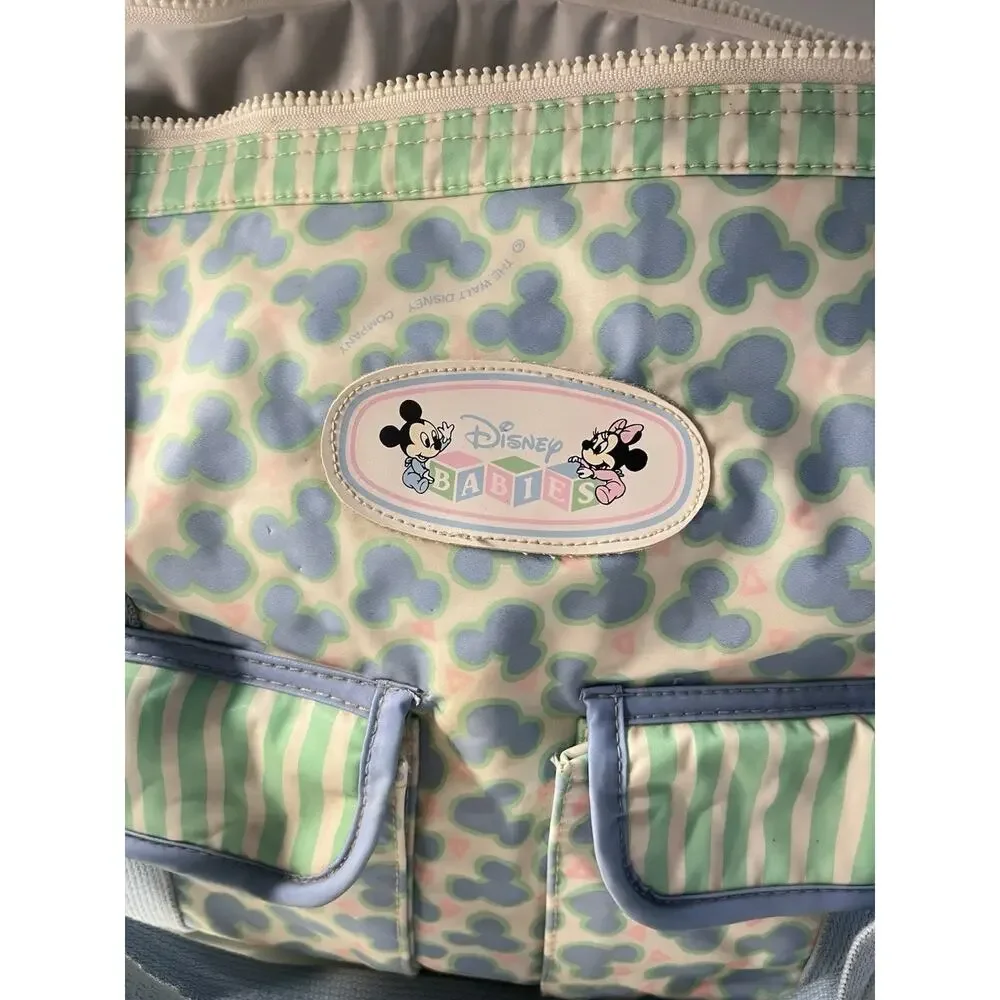RARE Vintage 90s Disney Babies Mickey Minnie Diaper Bag W ACCESSORIES Needs Zip